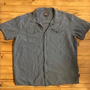 Patagonia Organic Cotton Casual Short-Sleeve Button-Up Shirt -Blue 2X
